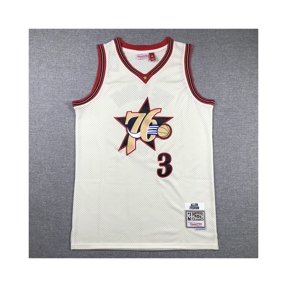 Kép 1/3 - Allen IVERSON CreamWhite vintage Philadelphia 76ers mez