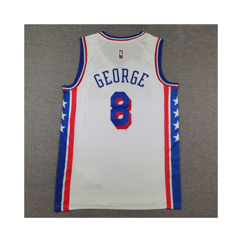 Kép 2/4 - Paul GEORGE 2024 fehér Philadelphia Sixers mez