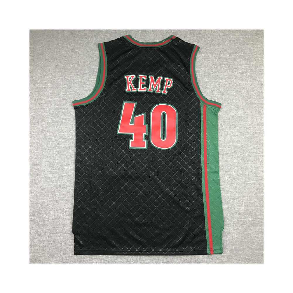 Kép 2/4 - Shawn KEMP Black Seattle Supersonics retro mez