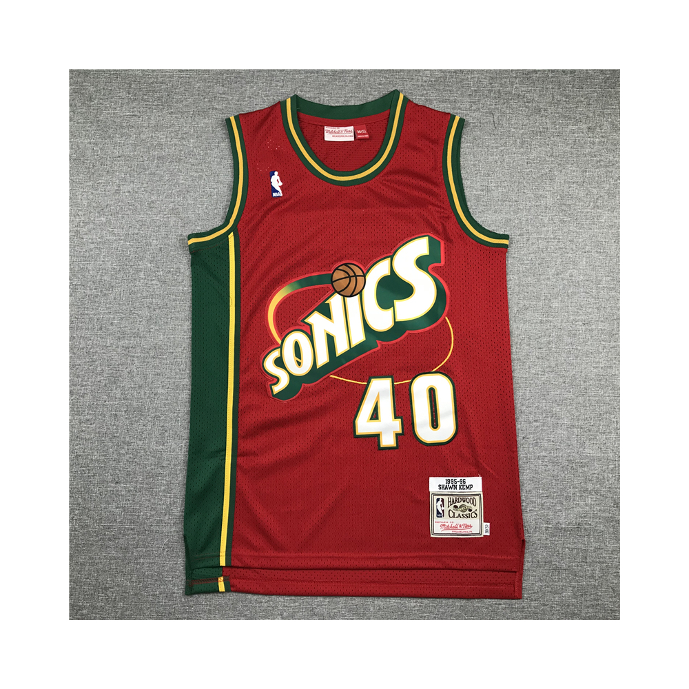 Kép 1/4 - Shawn KEMP Red Seattle Supersonics retro mez