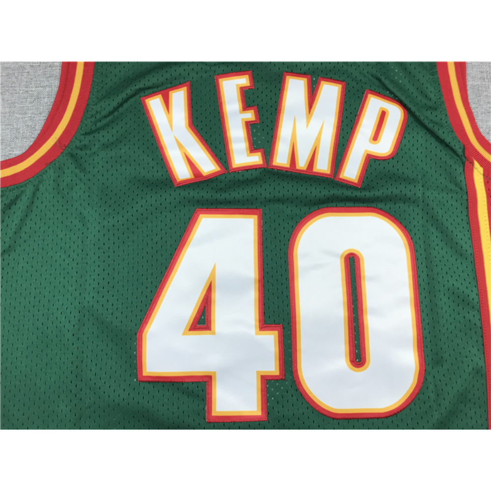 Kép 4/4 - Shawn KEMP zöld Seattle Supersonics retro mez