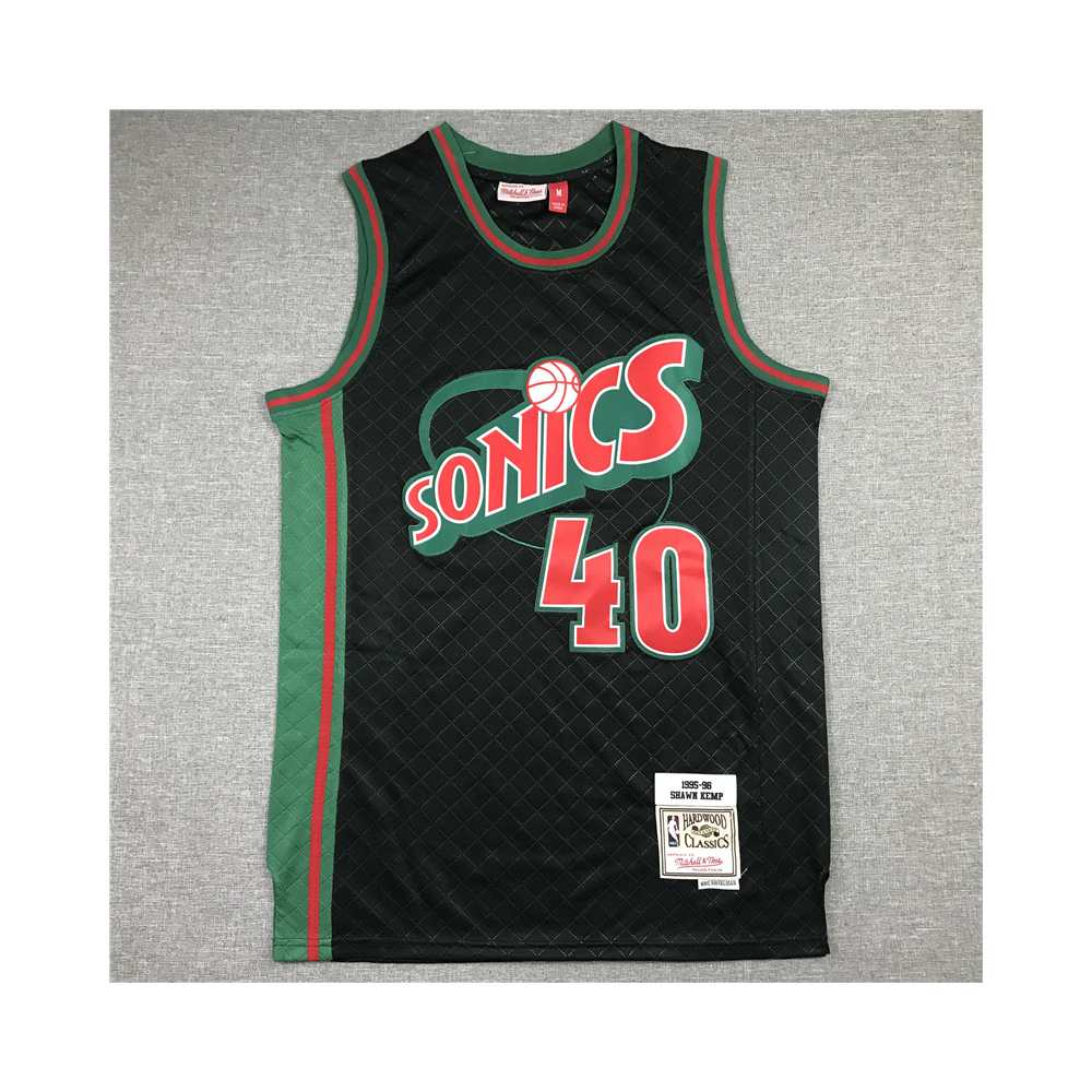 Kép 1/4 - Shawn KEMP Black Seattle Supersonics retro mez