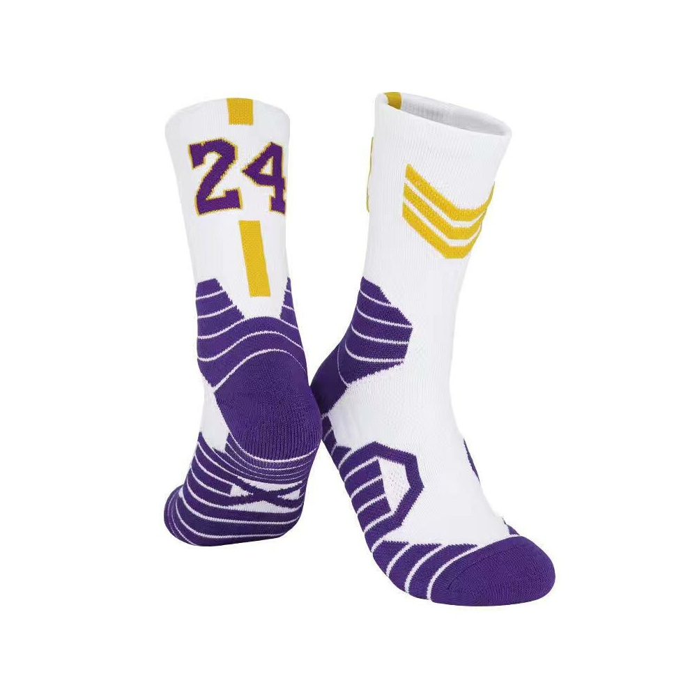 Kép 1/4 - Kobe BRYANT fehér-lila #24 zokni