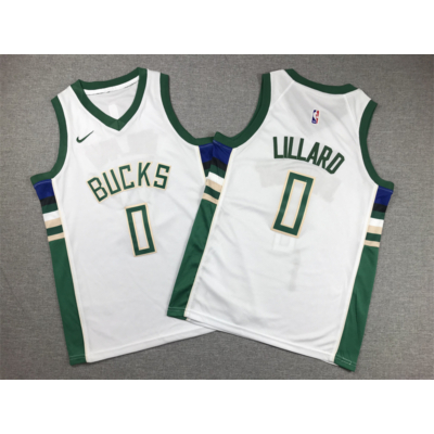 Damian LILLARD fehér Milwaukee Bucks mez (GYEREK)