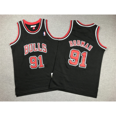 Dennis RODMAN fekete Chicago Bulls vintage mez (GYEREK)