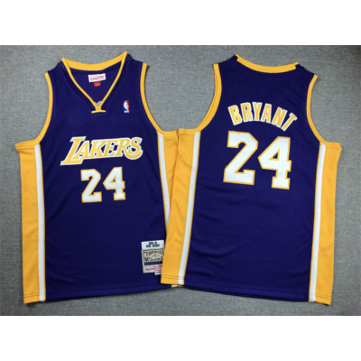 Kobe BRYANT lila Los Angeles Lakers mez #24 (GYEREK)