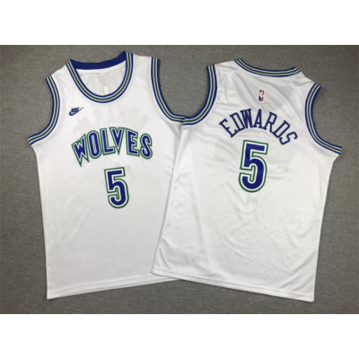 Anthony EDWARDS fehér 75th Anniversary Minnesota Timberwolves mez (GYEREK)(KÉSZLETEN)