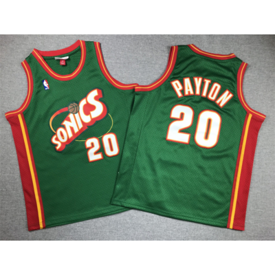 Gary PAYTON zöld Seattle Supersonics retro mez (GYEREK)