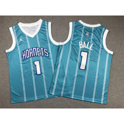 LaMelo Ball türkiz Charlotte Hornets mez (GYEREK)