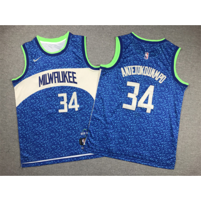 Giannis ANTETOKOUNMPO 2023 City Edition Milwaukee Bucks mez (GYEREK)
