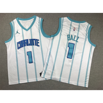 LaMelo Ball fehér Charlotte Hornets mez (GYEREK)