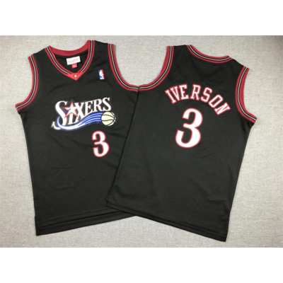 Allen IVERSON fekete classic Philadelphia 76ers mez (GYEREK)