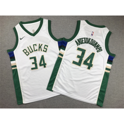 Giannis ANTETOKOUNMPO fehér Milwaukee Bucks mez (GYEREK)