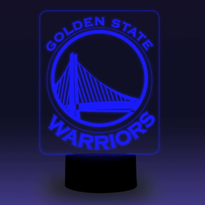 Golden State WARRIORS 3D LED lámpa (7 színű, fekete talp)