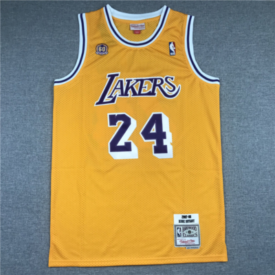 Kobe BRYANT 2007-08 sárga 60th Anniversary Los Angeles Lakers mez #24