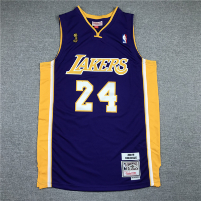 Kobe BRYANT 2008-09 lila Champion Los Angeles Lakers mez #24