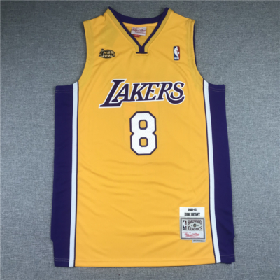 Kobe BRYANT 2000-01 sárga The Finals Los Angeles Lakers mez #8