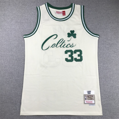 Larry BIRD CreamWhite Boston Celtics mez