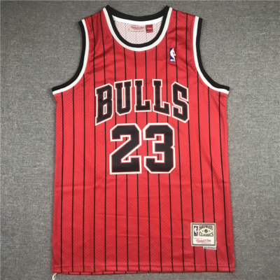 Michael JORDAN piros striped Chicago Bulls vintage mez