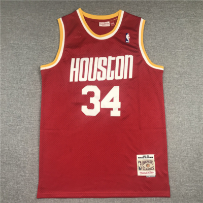 Hakeem OLAJUWON piros Classic M&N Houston Rockets mez