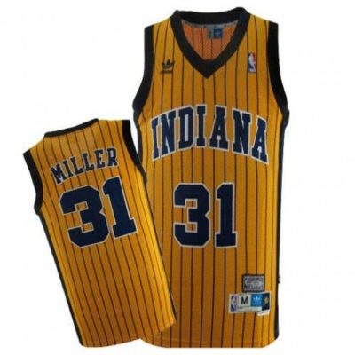 Reggie MILLER sárga Classic striped Indiana Pacers mez