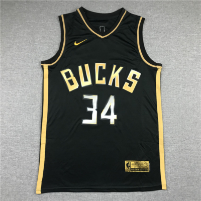 Giannis ANTETOKOUNMPO fekete Gold Edition II Milwaukee Bucks mez