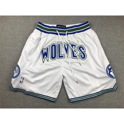 Minnesota Timberwolves fehér retro Just Don zsebes rövidnadrág