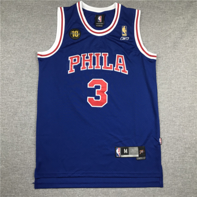 Allen IVERSON Classic retro kék Philadelphia 76ers mez