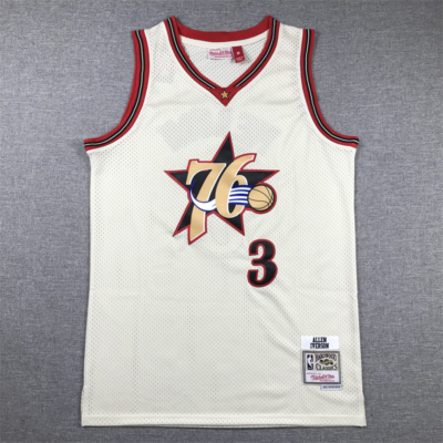 Allen IVERSON CreamWhite vintage Philadelphia 76ers mez
