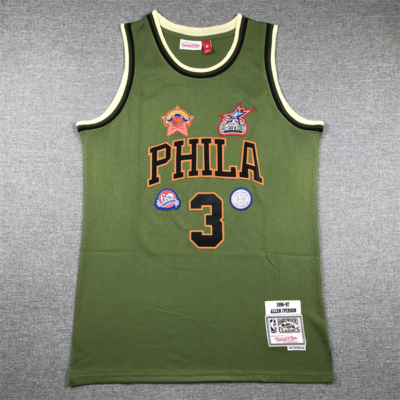 Allen IVERSON Army Green Philadelphia 76ers mez