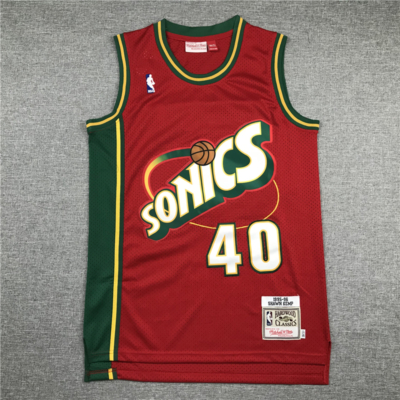 Shawn KEMP Red Seattle Supersonics retro mez
