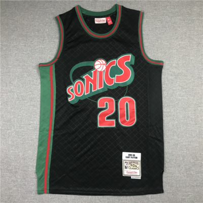Gary PAYTON Black Seattle Supersonics retro mez