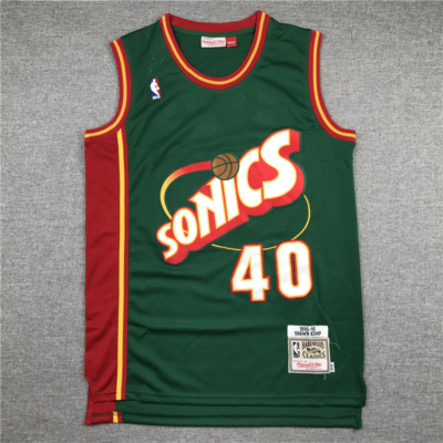 Shawn KEMP zöld Seattle Supersonics retro mez