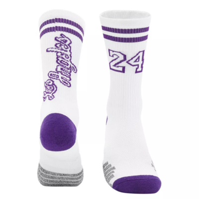 Kobe BRYANT fehér #24 Los Angeles zokni