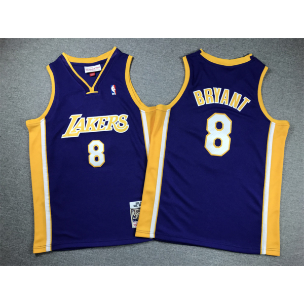 Kobe BRYANT lila Los Angeles Lakers mez #8 (GYEREK)