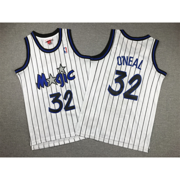 Shaquille O’NEAL 1994-95 Classic Striped fehér Orlando Magic mez (GYEREK)