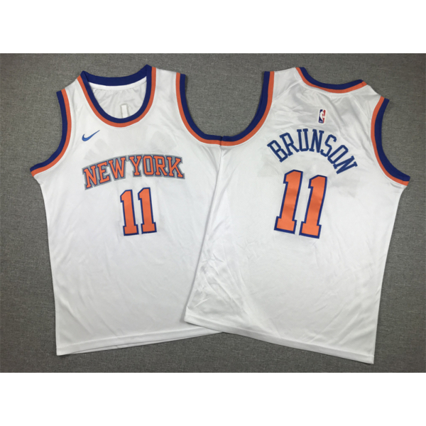 Jalen BRUNSON fehér NewYork Knicks mez (GYEREK)