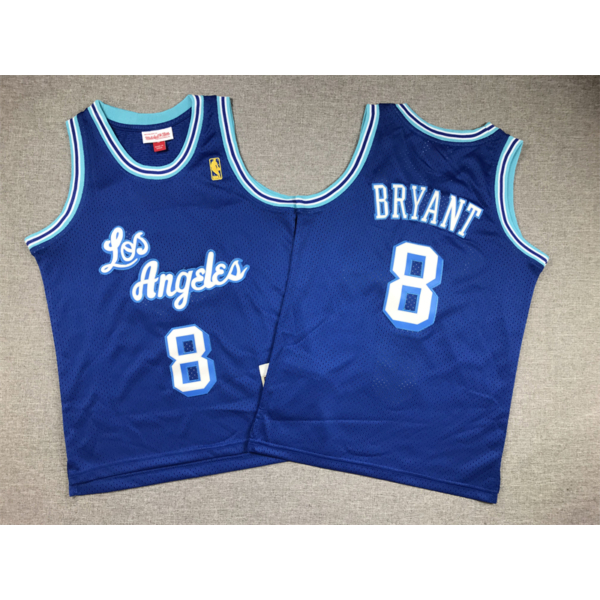 Kobe BRYANT kék Los Angeles Lakers mez #8 (GYEREK)