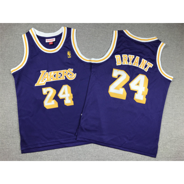 Kobe BRYANT lila Los Angeles Lakers mez #24 (GYEREK)