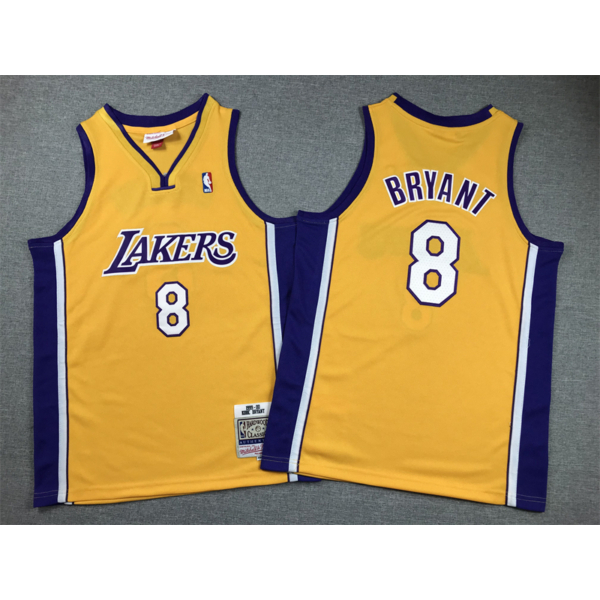 Kobe BRYANT sárga-lila Los Angeles Lakers mez #8 (GYEREK)
