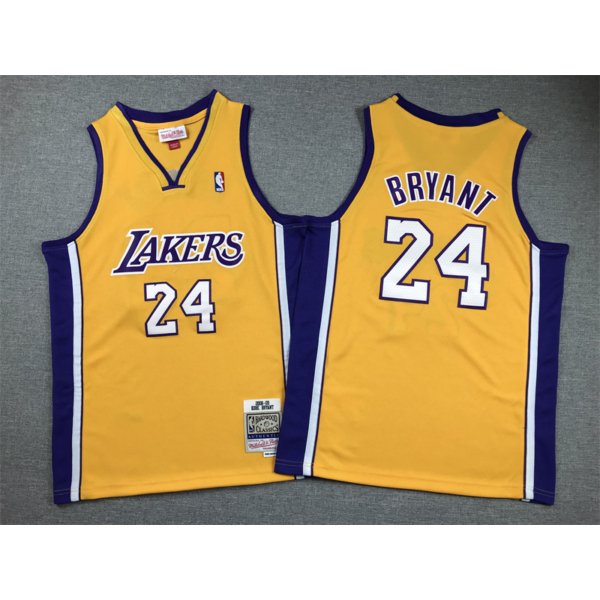 Kobe BRYANT sárga-lila Los Angeles Lakers mez #24 (GYEREK)