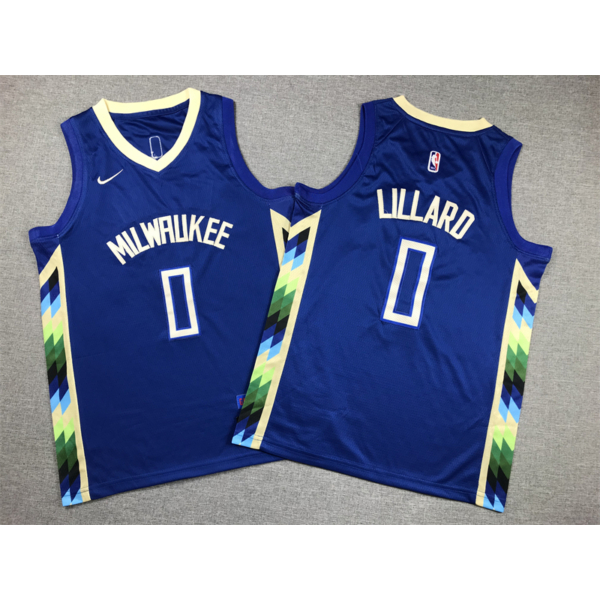 Damian LILLARD 2022 City Edition Milwaukee Bucks mez (GYEREK)
