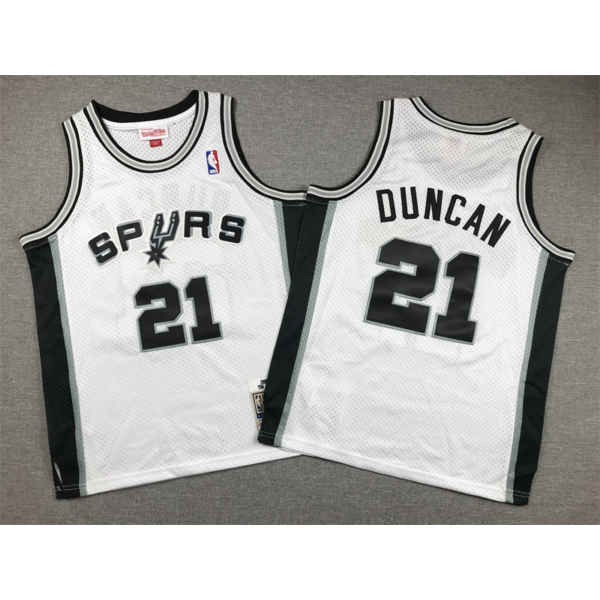 Tim DUNCAN fehér San Antonio Spurs mez (GYEREK)