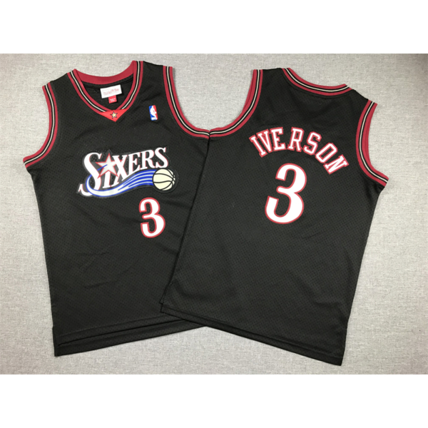 Allen IVERSON fekete classic Philadelphia 76ers mez (GYEREK)(KÉSZLETEN)