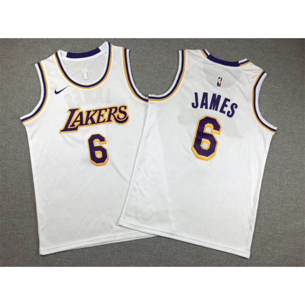 Lebron JAMES fehér Lakers mez #6 (GYEREK)