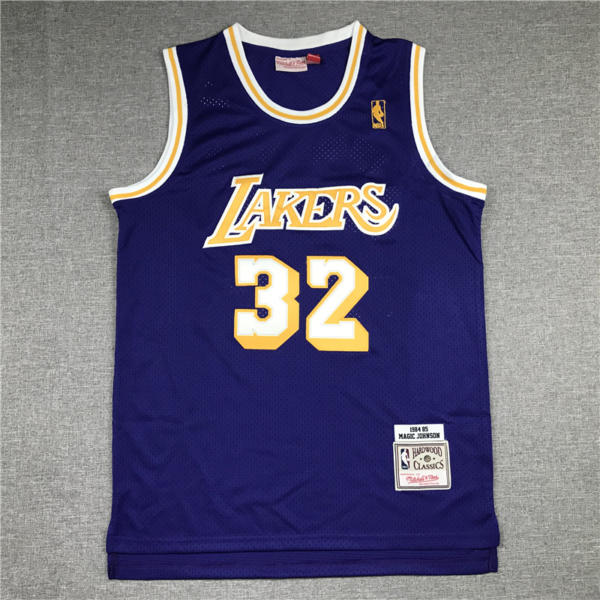 Magic JOHNSON 1984-85 lila Los Angeles Lakers mez