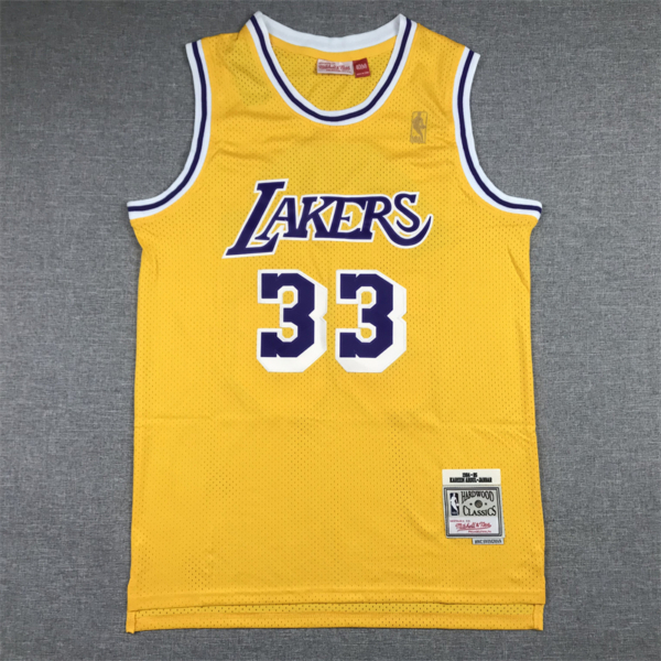 Kareem ABDUL-JABBAR sárga retro Los Angeles Lakers mez