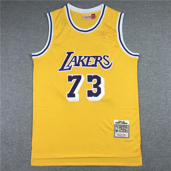 Denis RODMAN sárga retro Los Angeles Lakers mez (m&n)