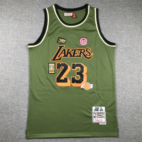 Lebron JAMES Army Green Los Angeles Lakers mez #23