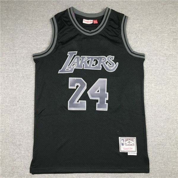 Kobe BRYANT fekete retro Los Angeles Lakers mez #24
